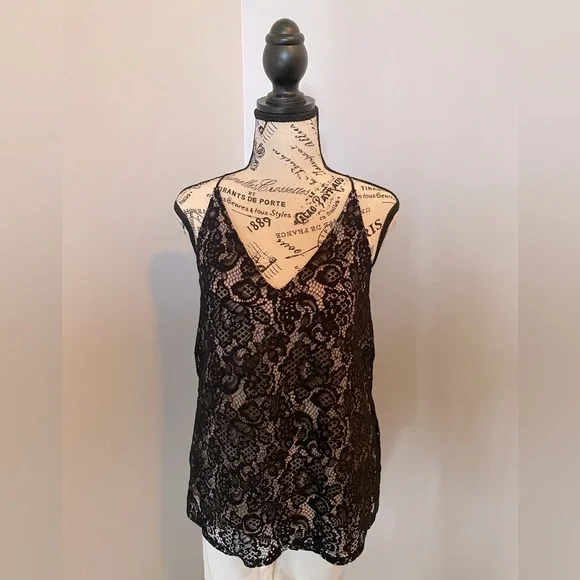 LOFT black tank w/ overlay, size Small - Picture 1 of 4